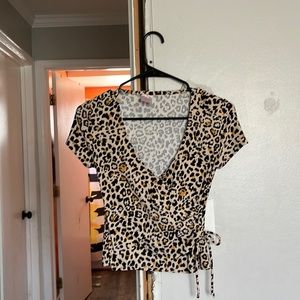 Cheetah Print low cut shirt